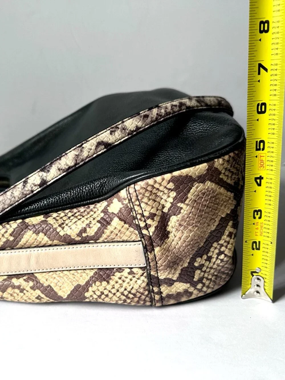Coach Harley Hobo Crossbody Shoulder Bag Black & Snake Embossed Leather F57503